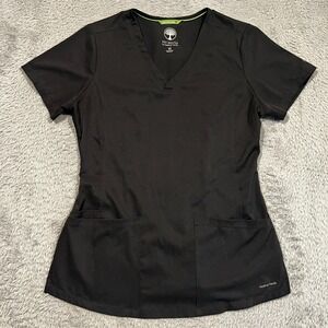 HH Works by Healing Hands Monica Scrub Top Women's‎ XS Gray 4-Pocket Stretch